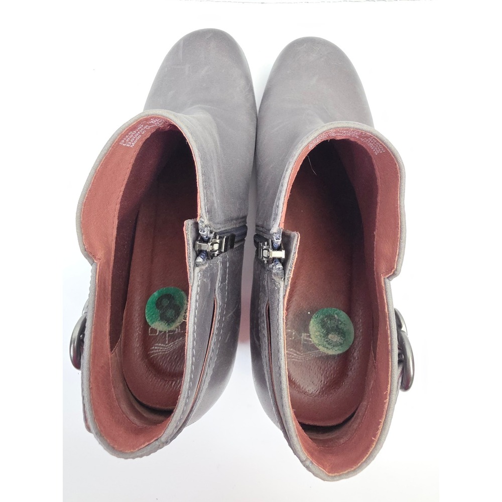 Dansko Maria Grey Leather Waterproof Ankle Boots Side Zip Buckle 39 US 8.5-9 - Picture 4 of 6
